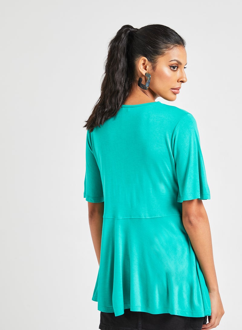 Basicxx - Knitted Graphic Detail Top Green - Image 1