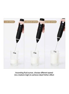 XiuWoo Electric Milk Frother With Three Speed Settings Black/Silver  - Image 2