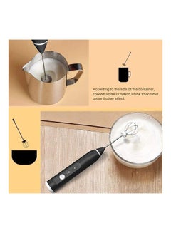 XiuWoo Electric Milk Frother With Three Speed Settings Black/Silver  - Image 3