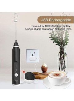 XiuWoo Electric Milk Frother With Three Speed Settings Black/Silver  - Image 5