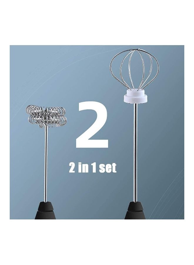 XiuWoo Electric Milk Frother Maker With Whisk Set Black/Silver - Image 2
