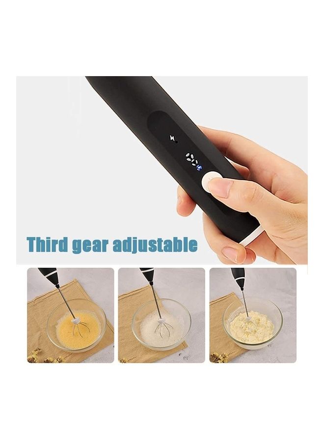 XiuWoo Electric Milk Frother Maker With Whisk Set Black/Silver - Image 3
