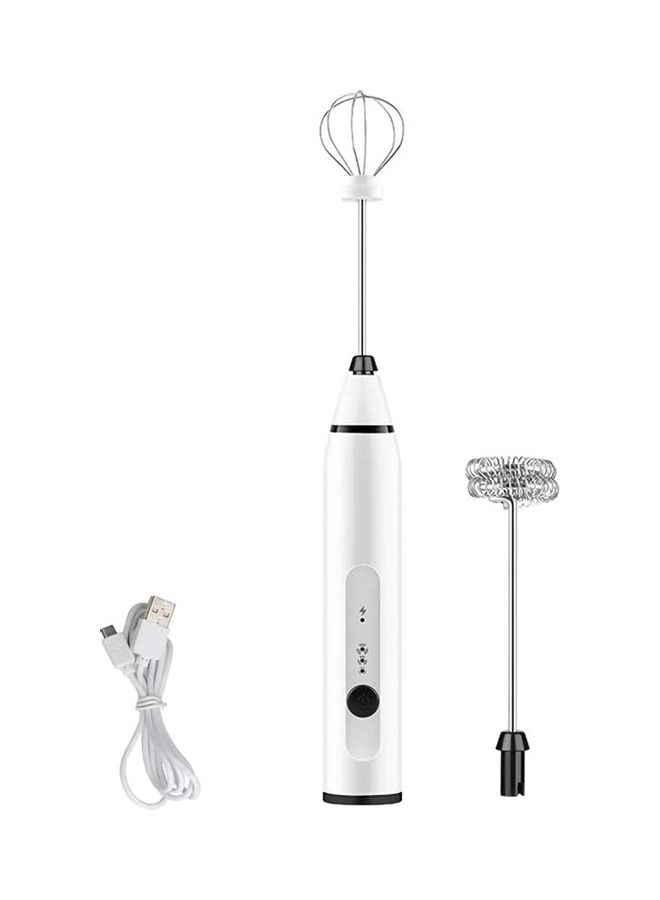 XiuWoo Electric Milk Frother Maker With Whisk Set White/Silver - Image 1