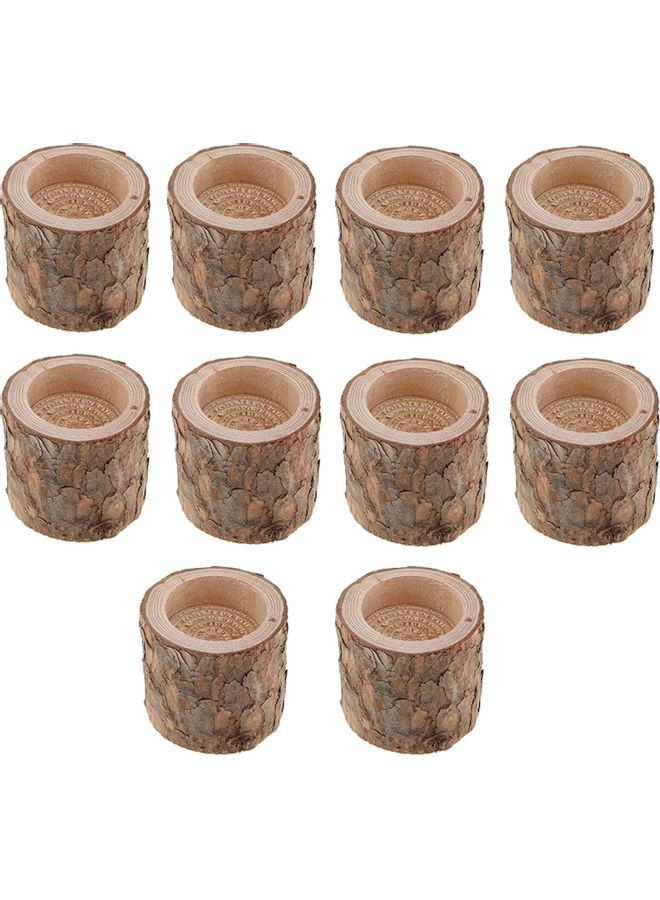 XiuWoo 10-Piece Tree Tealights Candlestick Holder Brown One Size  - Image 1