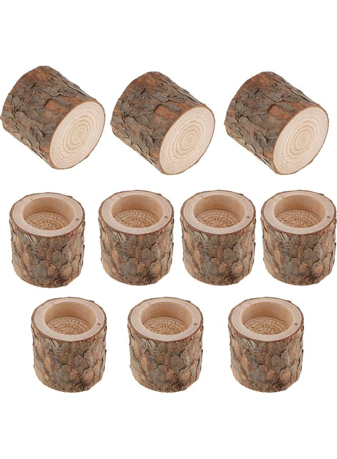 XiuWoo 10-Piece Tree Tealights Candlestick Holder Brown One Size  - Image 2