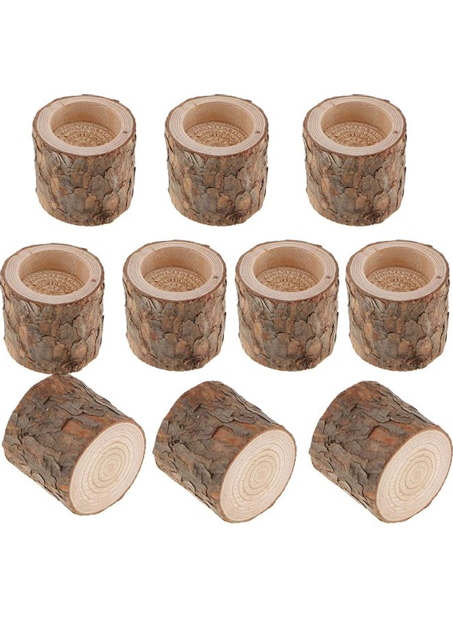 XiuWoo 10-Piece Tree Tealights Candlestick Holder Brown One Size  - Image 3