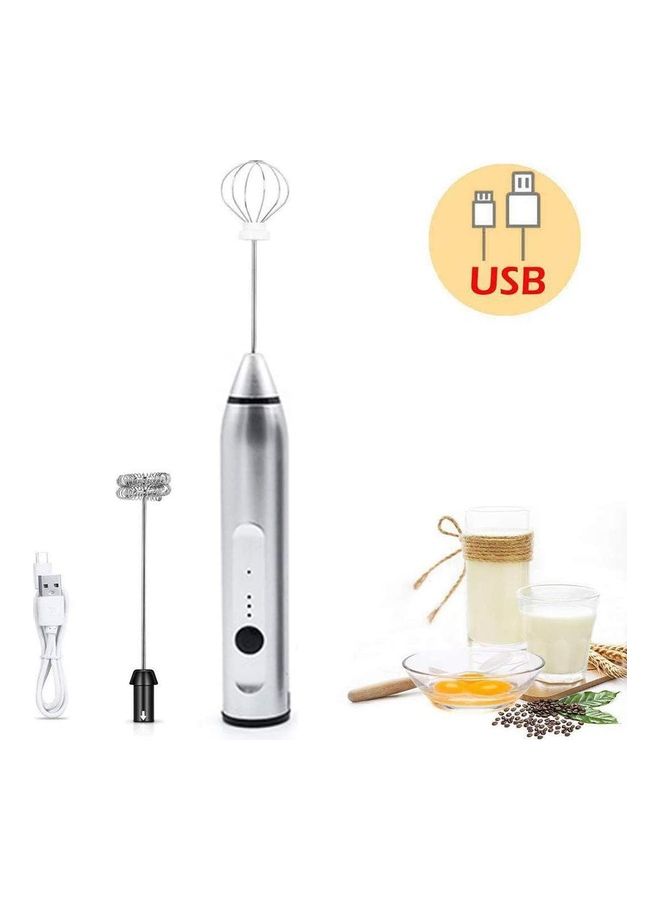 XiuWoo Electric Milk Frother Maker With Whisk Set Silver