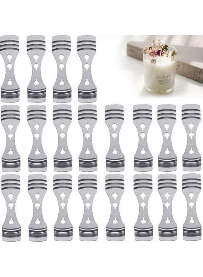 XiuWoo 20-Piece Metal Candle Wick Centering Tool Set Silver 3.9x0.98inch  - Image 1