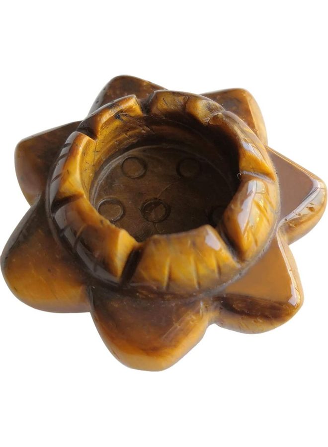 XiuWoo Lotus Flower Carved Candle Holder Brown/Black One Size  - Image 1