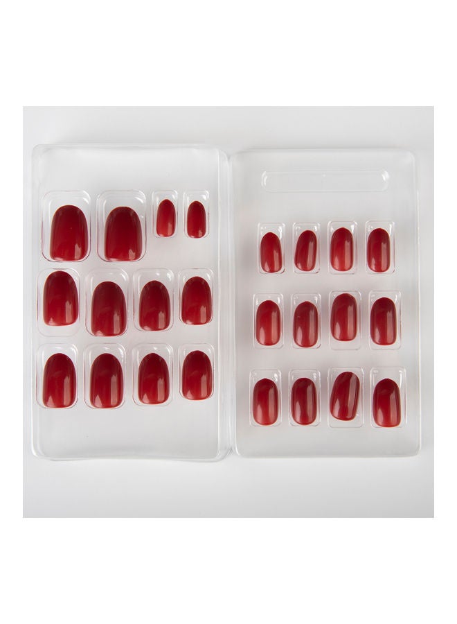 COLIER 24-Piece  False Nail Glossy Colier Dark Red  - Image 2