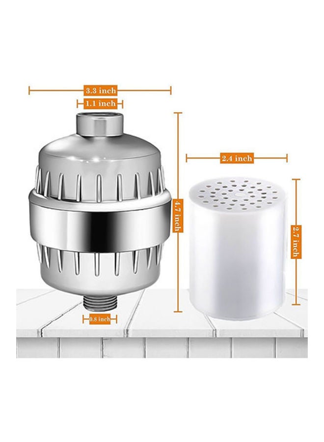 EzzySo - High Output Universal Shower Filter Kit Silver 8.5x8.5x12cm - Image 1