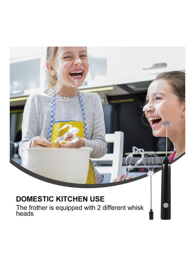 XiuWoo Electric Milk Frother Maker With Whisk Set Black/Silver - Image 3