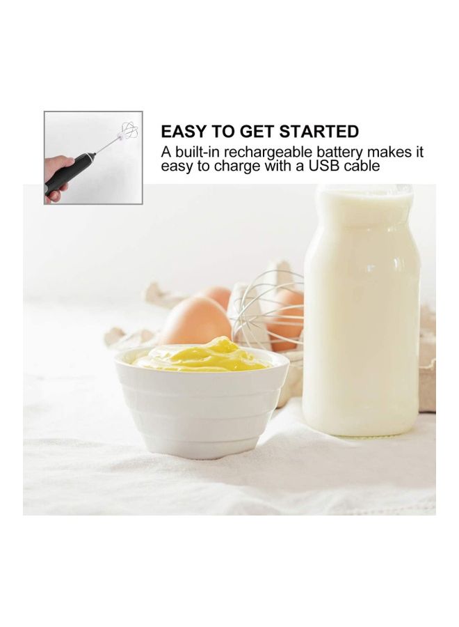 XiuWoo Electric Milk Frother Maker With Whisk Set Black/Silver - Image 4