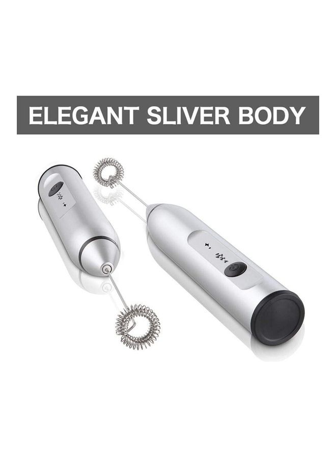 XiuWoo Electric Milk Frother Maker With Whisk Set Silver - Image 5