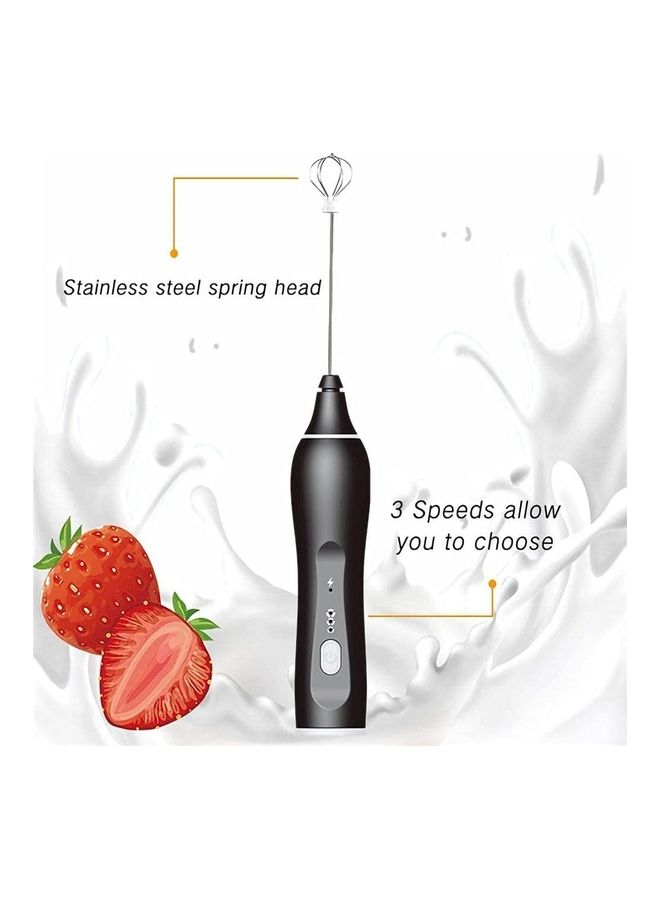 XiuWoo Electric Milk Frother Maker With Whisk Set Black/Silver - Image 5