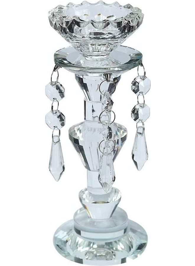 XiuWoo Crystal Candle Holder Clear 18x7cm  - Image 1