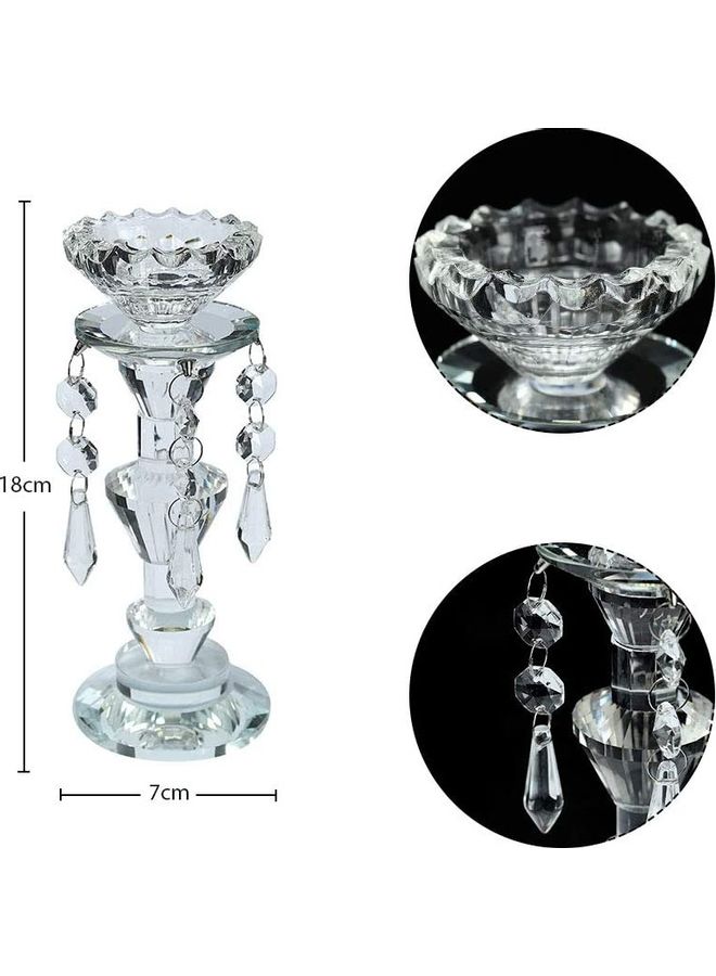 XiuWoo Crystal Candle Holder Clear 18x7cm  - Image 2
