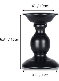 XiuWoo Pack Of 2 Pillar Candle Holders Black 16x10x11cm  - Image 2
