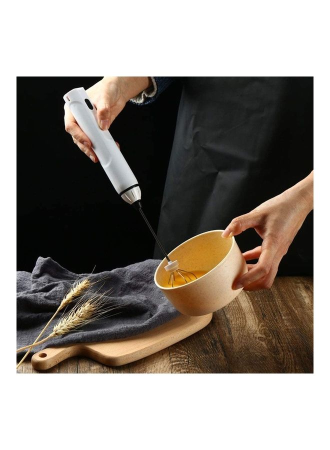 XiuWoo Electric Milk Frother Maker With Whisk Set White/Silver - Image 2