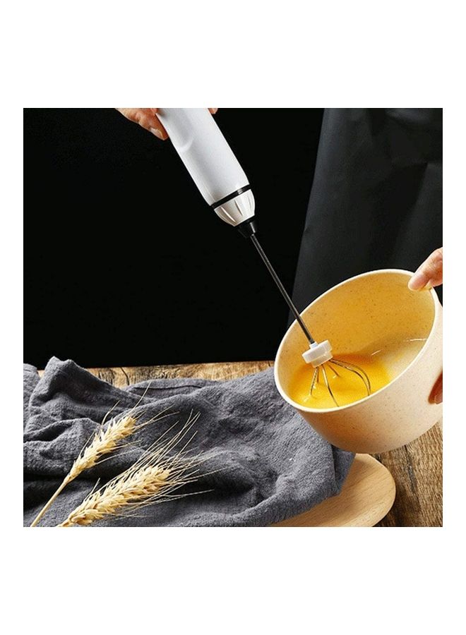 XiuWoo Electric Milk Frother Maker With Whisk Set White/Silver - Image 3