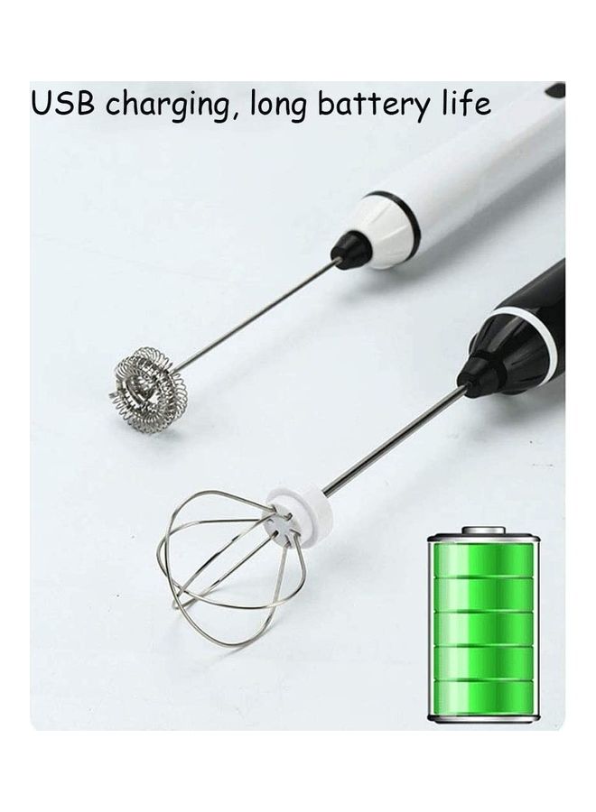 XiuWoo Electric Milk Frother Maker With Whisk Set White/Silver - Image 4