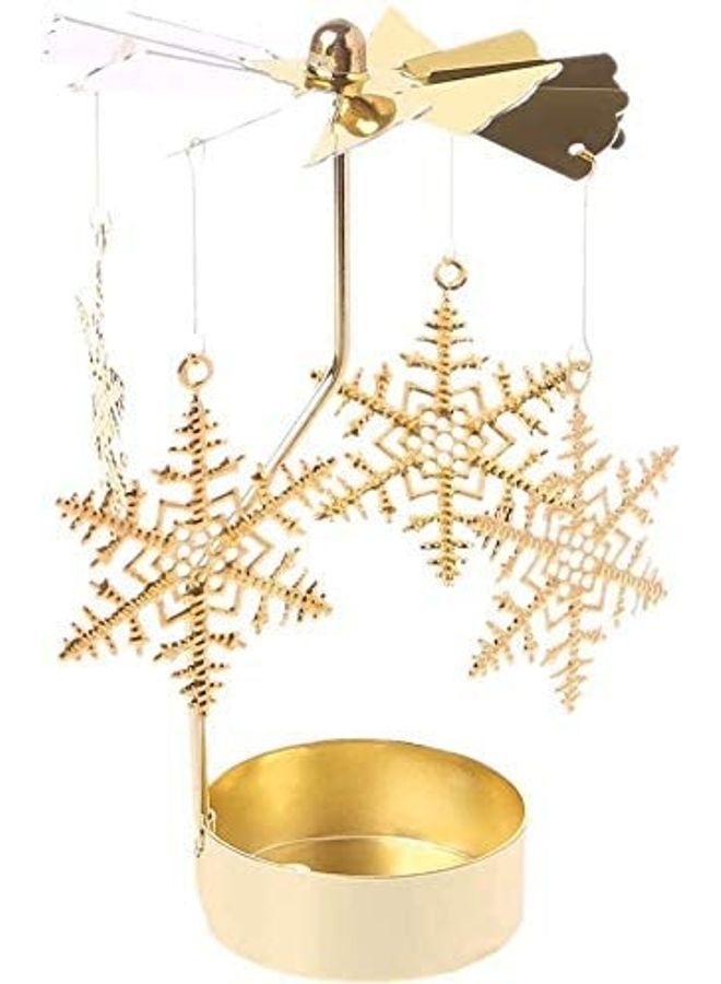 XiuWoo Metal Spinning Candle Holder Gold One Size  - Image 1