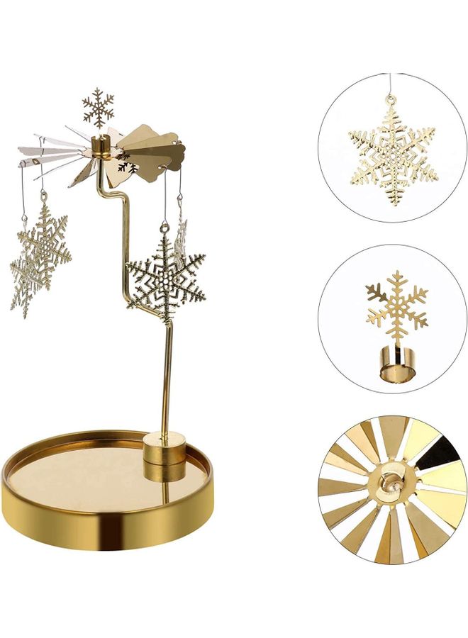 XiuWoo Metal Spinning Candle Holder Gold One Size  - Image 2