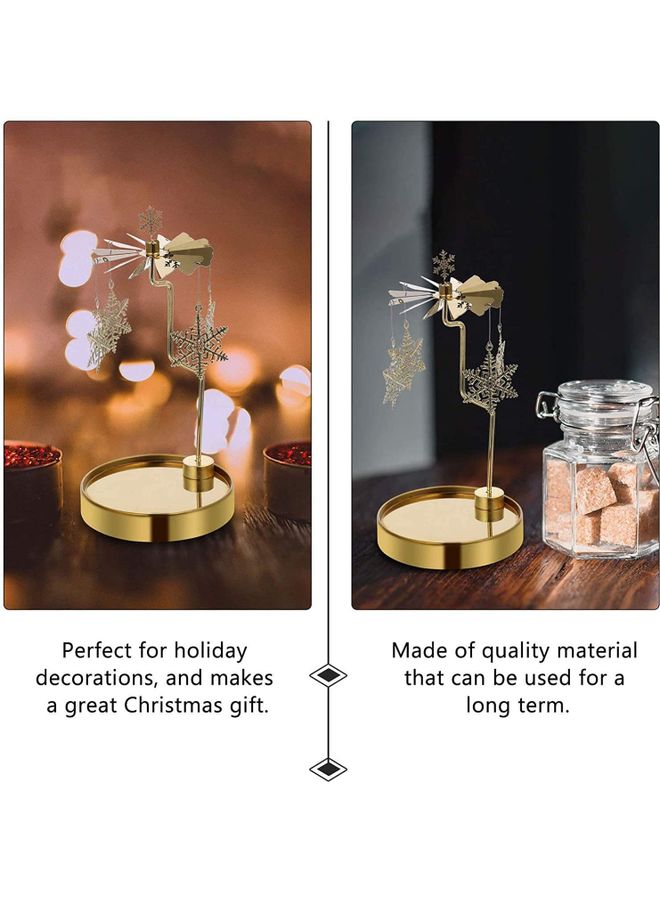 XiuWoo Metal Spinning Candle Holder Gold One Size  - Image 4