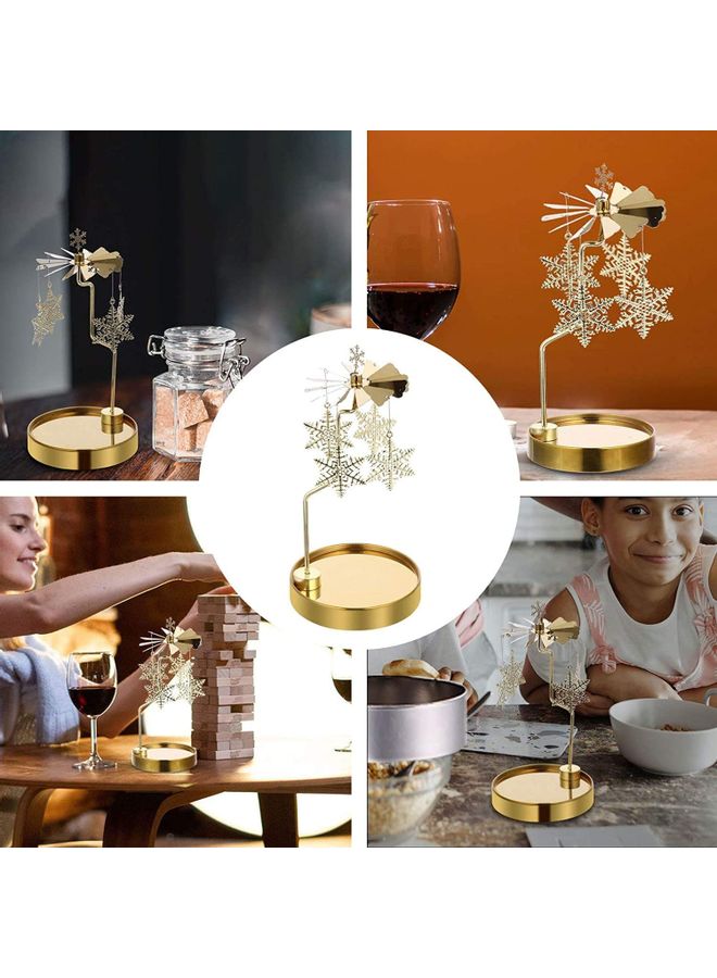 XiuWoo Metal Spinning Candle Holder Gold One Size  - Image 5