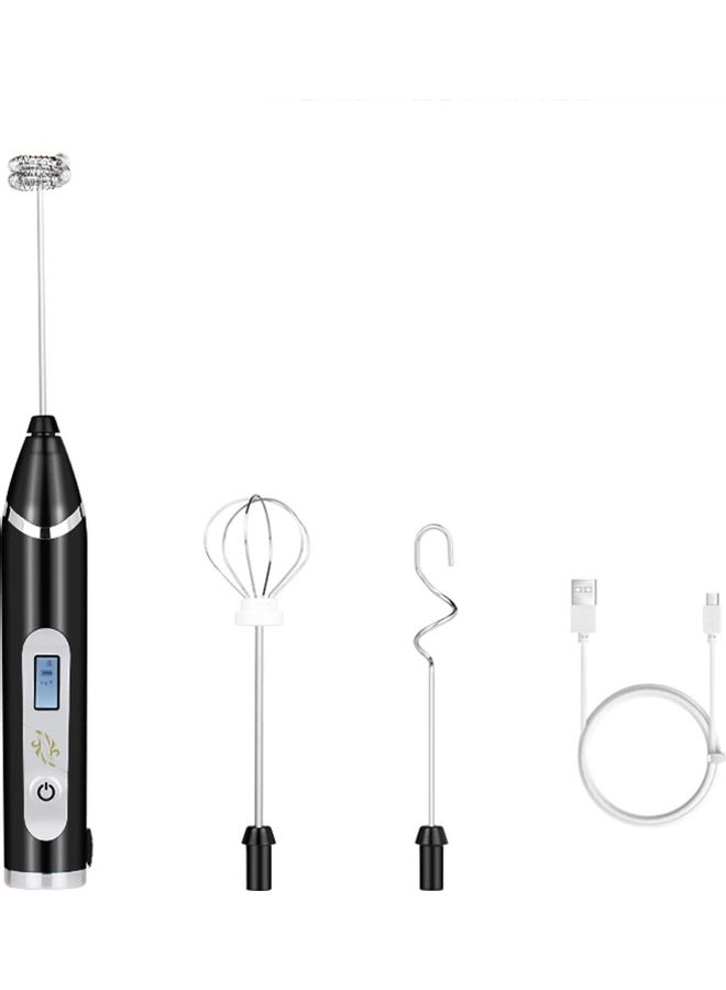 XiuWoo Electric Milk Frother Maker With Whisk Set Black/Silver - Image 1