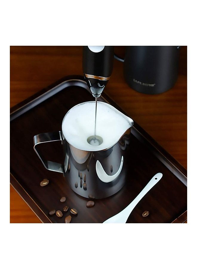 XiuWoo Electric Milk Frother Maker With Whisk Set Black/Silver - Image 2
