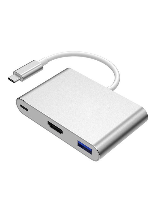 EzzySo USB Type C HDMI Adapter Hub Silver - Image 1