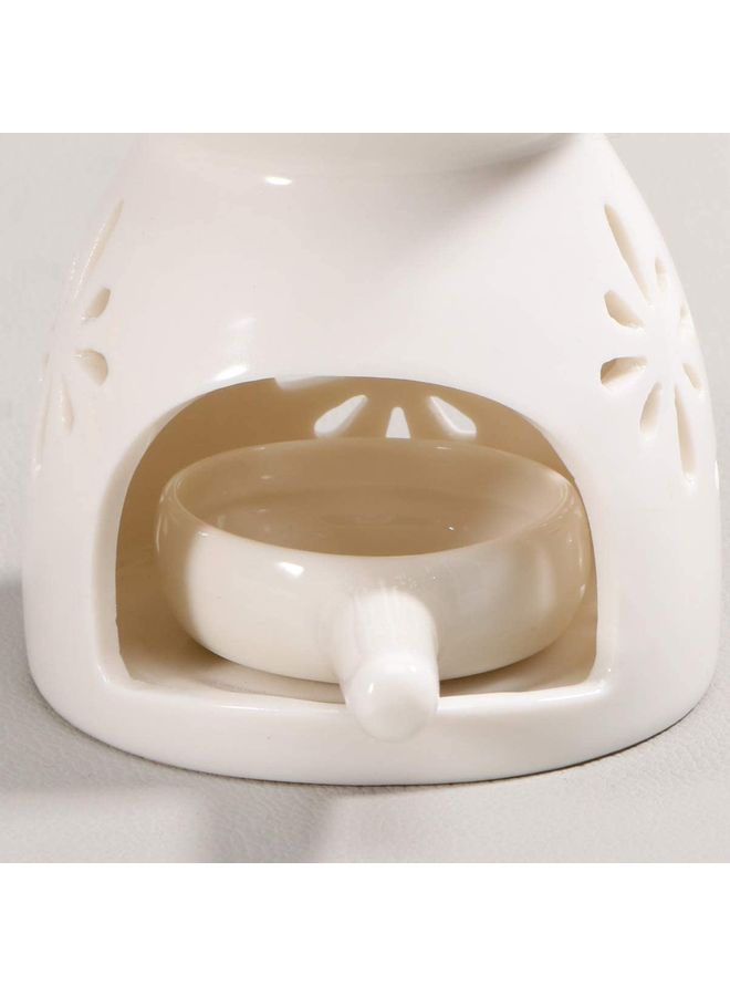 XiuWoo 2-Piece Ceramic Oil Burner With Candle Holder Set White One Size  - Image 5