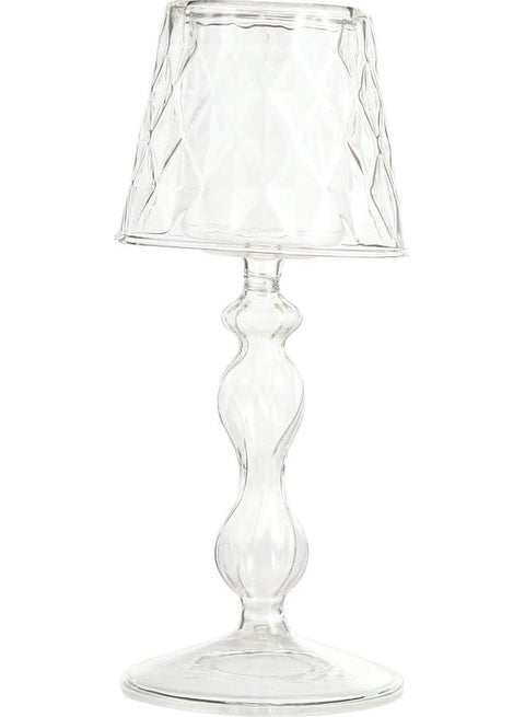 Lamp Shape Tealight Holder Clear 19x8cm
