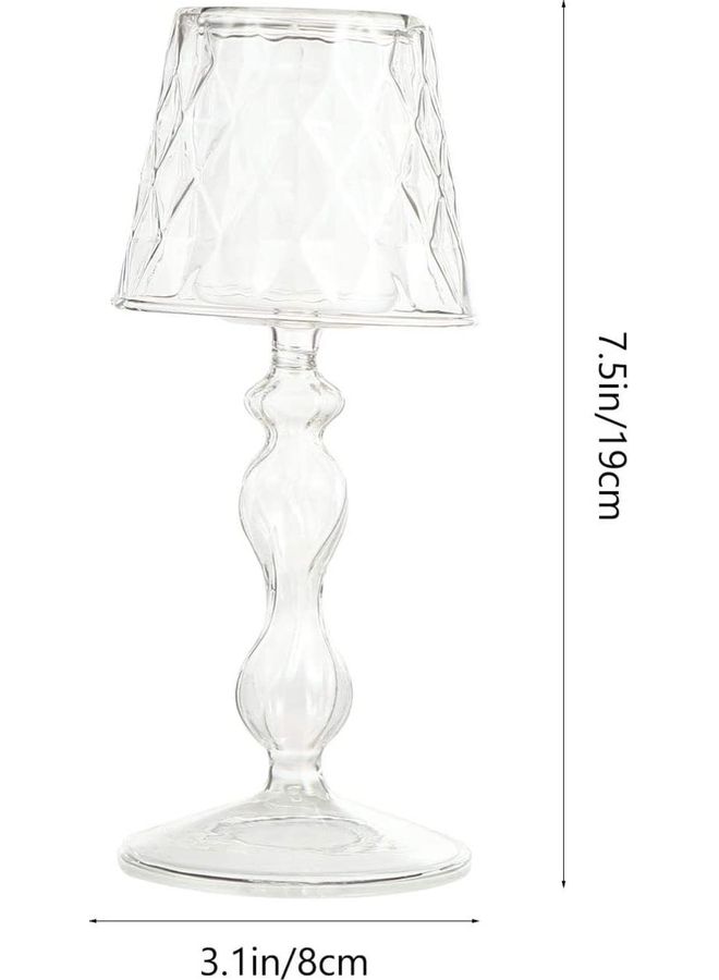XiuWoo Lamp Shape Tealight Holder Clear 19x8cm  - Image 2