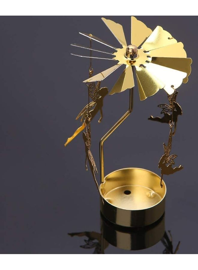 شو وو حامل شموع صغيرة دوار ذهبي One Size - Image 2