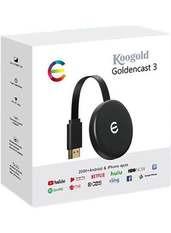 EzzySo Goldencast 3rd Generation Media Streaming Device Black - Image 5