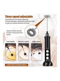 XiuWoo Electric Milk Frother Maker With Whisk Set Black/Silver  - Image 4