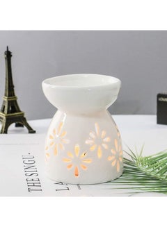 XiuWoo 2-Piece Ceramic Oil Burner With Candle Holder Set White One Size  - Image 3