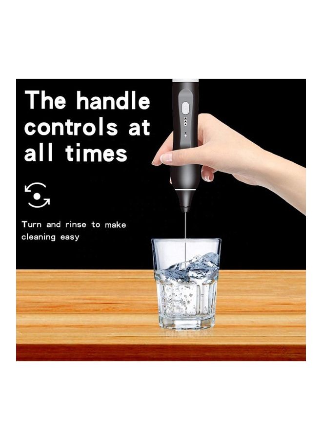 XiuWoo Electric Milk Frother Maker With Whisk Set Black/Silver - Image 3