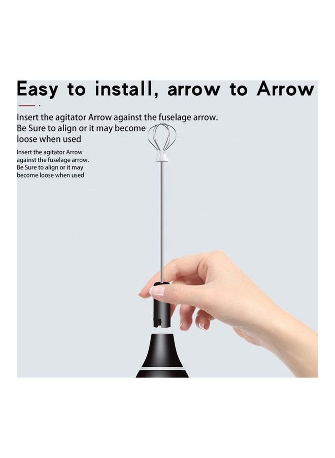 XiuWoo Electric Milk Frother Maker With Whisk Set Black/Silver - Image 5