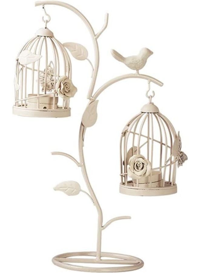 XiuWoo Cage Style Candle Holder Beige One Size  - Image 1