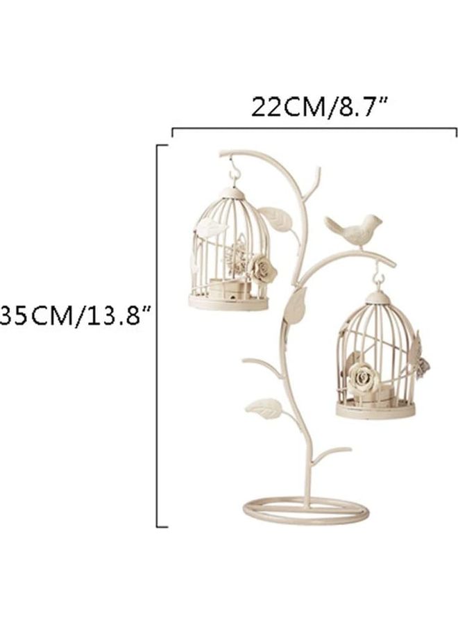 XiuWoo Cage Style Candle Holder Beige One Size  - Image 2