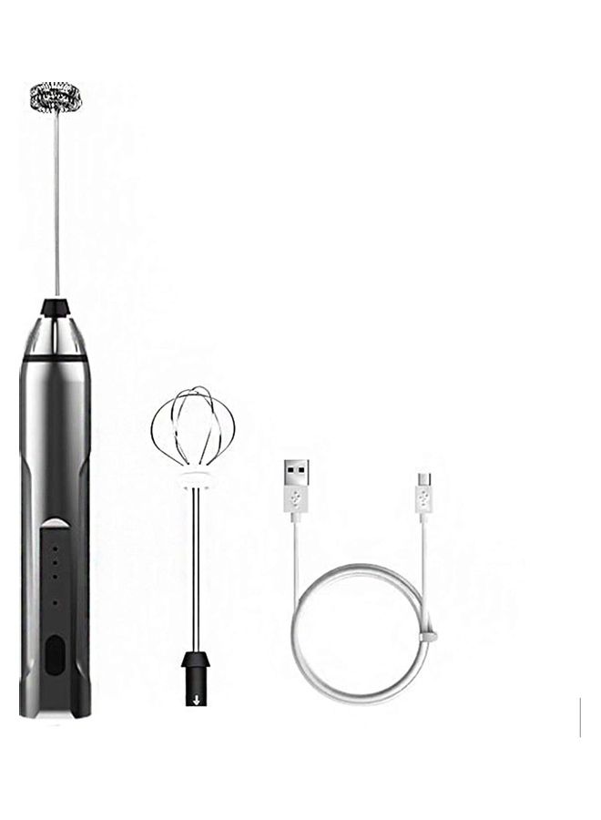 XiuWoo Electric Milk Frother Maker With Whisk Set Silver - Image 1
