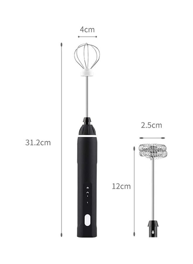 XiuWoo Electric Milk Frother Maker With Whisk Set Silver - Image 3