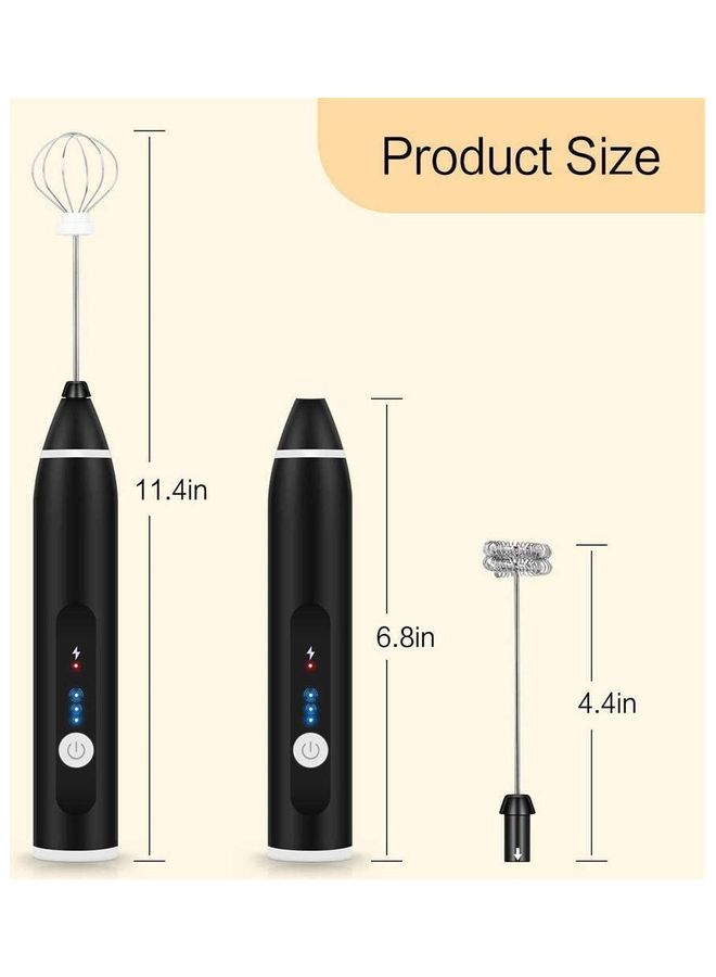 XiuWoo Electric Milk Frother Maker With Whisk Set Black/Silver - Image 3