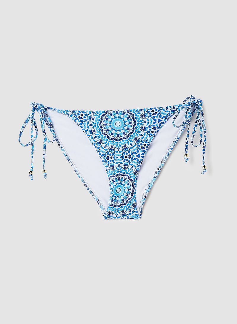 BLU4U - All-Over Print Bikini Bottoms Blue - Image 1
