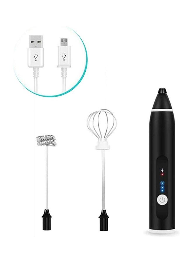 XiuWoo Electric Milk Frother Maker With Whisk Set Black/Silver - Image 1