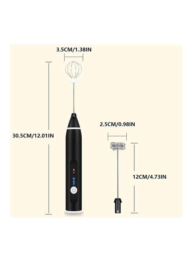 XiuWoo Electric Milk Frother Maker With Whisk Set Black/Silver - Image 2