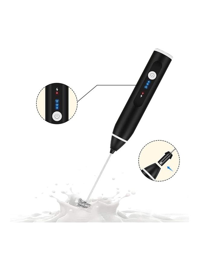XiuWoo Electric Milk Frother Maker With Whisk Set Black/Silver - Image 3